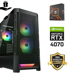 FuturaIT Cougar Gamer PC (AMD Ryzen 5 7500F, 32GB RAM, SSD 2TB, RTX 4070, 650W, Cougar Case) Poklon 