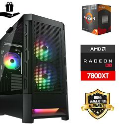 FuturaIT Cougar Gamer PC (AMD Ryzen 7 5700X3D, 32GB RAM, SSD 1TB, RX 7800XT, 750W ,Cougar Case) Poklon 