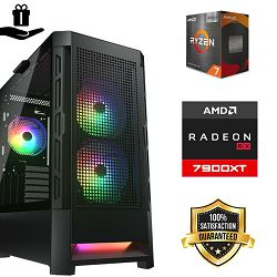 FuturaIT Cougar Gamer PC (AMD Ryzen 7 5700X3D, 32GB RAM, SSD 2TB, RX 7900XT, 750W, Cougar Case) Poklon 