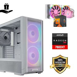 FuturaIT Elite Gamer PC (AMD Ryzen 5 7600X3D, 32GB RAM, SSD 2TB, RX 7800XT, 750W, Midi ATX) Poklon 