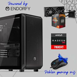 FuturaIT Endorfy GamerPC (AMD Ryzen 7 5700X3D, 32GB RAM, SSD+HDD, RX 7800XT, 750W, Midi ATX) Poklon 