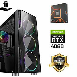 FuturaIT Fighter GamerPC (AMD Ryzen 5 7500F, 16GB RAM, SSD 1TB, RTX 4060, 650W, Midi ATX) 