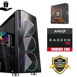 FuturaIT Fighter Gamer PC (AMD Ryzen 5 7500F, 16GB RAM, SSD 1TB, RX 6750XT, 650W, Midi ATX) Poklon 