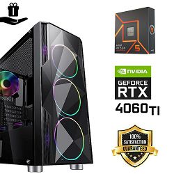 FuturaIT Fighter Gamer PC (AMD Ryzen 5 7500F, 16GB RAM, SSD 1TB, RTX 4060Ti, 650W, Midi ATX) Poklon 