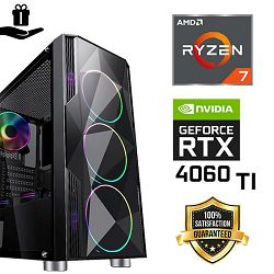 FuturaIT Fighter Gamer PC (AMD Ryzen 7 5700X3D, 32GB RAM, SSD 1TB, RTX 4060Ti, 650W, Midi ATX) Poklon 