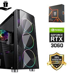 FuturaIT Fighter GamerPC (AMD 7500F, 16GB RAM, SSD 1TB, RTX 3060, 650W, Midi ATX) Poklon 