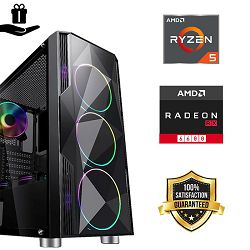 FuturaIT Fighter GamerPC (AMD Ryzen 5 5600, 16GB RAM, SSD 1TB, RX 6600, 550W, Midi ATX) 