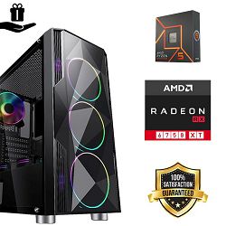 FuturaIT Fighter GamerPC (AMD Ryzen 5 7500F, 16GB RAM, SSD 1TB, RX 6750XT, 600W, Midi ATX) 