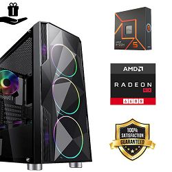 FuturaIT Fighter GamerPC (AMD Ryzen 5 7500F, 16GB RAM, SSD 1TB, RX 6600, 650W, Midi ATX)  