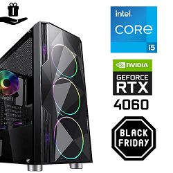 FuturaIT Fighter GamerPC (Intel i5 14400F, 16GB RAM, SSD 1TB, RTX 4060, 600W, Midi ATX) 