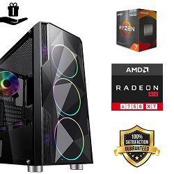 FuturaIT Fighter Gaming PC (AMD Ryzen 7 5700X3D, 32GB RAM, SSD 1TB, RX 6750XT, 650W, Midi ATX) 