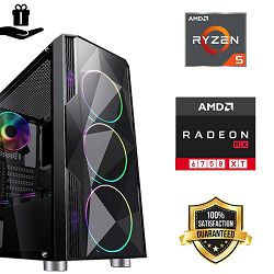 FuturaIT Fighter GamingPC (AMD Ryzen 5 5600X, 16GB RAM, SSD 1TB, RX 6750XT, 650W, Midi ATX) 