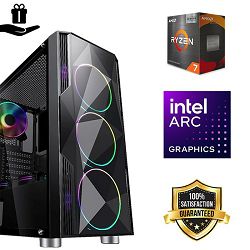 FuturaIT Fighter GamingPC (AMD Ryzen 7 5700X3D, 32GB RAM, SSD 1TB, ARC 580, 650W, Midi ATX) 