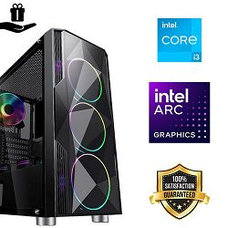 FuturaIT Fighter GamingPC (Intel i3 12100F, 16GB RAM, SSD 500GB, ARC 580, 600W, Midi ATX) 