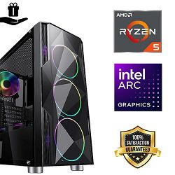 FuturaIT GamerPC (AMD Ryzen 5 5500, 16GB RAM, SSD 1TB, ARC B580, 600W, Midi ATX) Poklon 