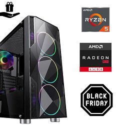 FuturaIT Fighter GamerPC (AMD Ryzen 5 5600, 16GB RAM, SSD 1TB, RX 6600, 550W, Midi ATX) 