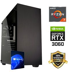 FuturaIT Workstation PC (AMD Ryzen 7 5800X, 32GB RAM, SSD+HDD, RTX 3060, 650W, Midi ATX) Win-OS