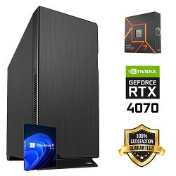 FuturaIT Workstation PC (AMD Ryzen 7 7700X, 32GB RAM, SSD+HDD, RTX 4070, 650W, Midi ATX) Win-OS