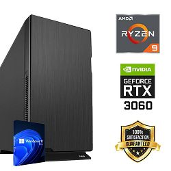 FuturaIT Workstation PC (AMD Ryzen 9 5900X, 32GB RAM, SSD 1TB, NV RTX 3060, 650W, Midi ATX) Win-OS