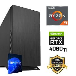 FuturaIT Workstation PC (AMD Ryzen 9 5900X, 32GB RAM, SSD+HDD, RTX 4060Ti, 650W, Midi Case) Win-OS