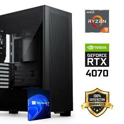 FuturaIT Workstation PC (AMD Ryzen 9 5900X, 32GB RAM, SSD+HDD, RTX 4070, 750W, Midi ATX) WinOS