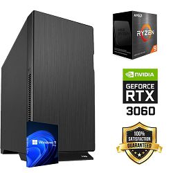 FuturaIT Workstation PC (AMD Ryzen 9 5900X, 32GB RAM, SSD+HDD,NV RTX 3060, 650W, Midi ATX) Win-OS