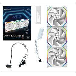 Lian Li UNI FAN SL Wireless ARGB PWM Fan, 3pcs Pack incl. Contr. - 120mm, Bijeli