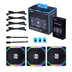 Lian Li UNI FAN SL120 V2 RGB PWM Fan, 3pcs Crni