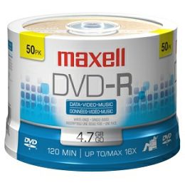 Maxell DVD-R 16x, 4.7GB 50 kom spindle 275610.40.TE