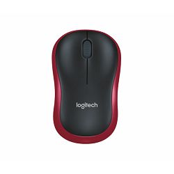 Miš Logitech M185 Wireless, nano, optički, crveni