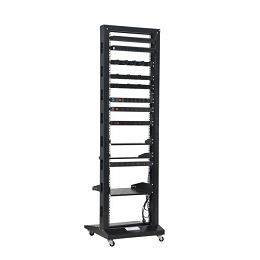 NaviaTec 19" 2 Post Open Frame Rack, 42U Black