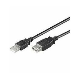 NaviaTec USB 2.0 A muški na A ženski kabel, 3m, crni