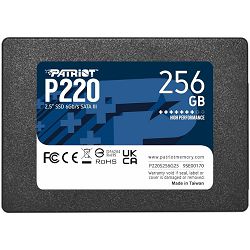 Patriot SSD P220 R550/W490, 256GB, 7mm, 2.5" P220S256G25