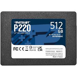 Patriot SSD P220 R550/W490, 512GB, 7mm, 2.5" P220S512G25