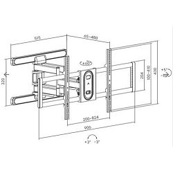 SBOX izvlačno okretni nosač 43"-100", do 120kg PLB-8148