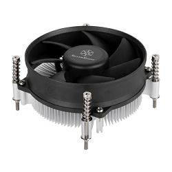 SilverStone CPU Cooler NT09-1700, Low-profile CPU heatsink for Intel LGA1700, Supports Intel LGA 1700 processors, low profile systems, 45mm height, Low noise quiet 92mm fan, Aluminium fins, Black