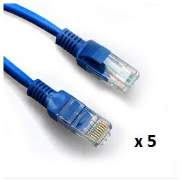 SBOX patch kabel UTP Cat 5e, 1m, plavi, 5 kom UTP-1BL